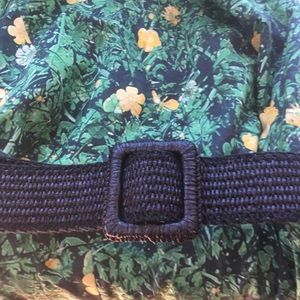 YSL Rive Gauche Black raffia belt, medium/large